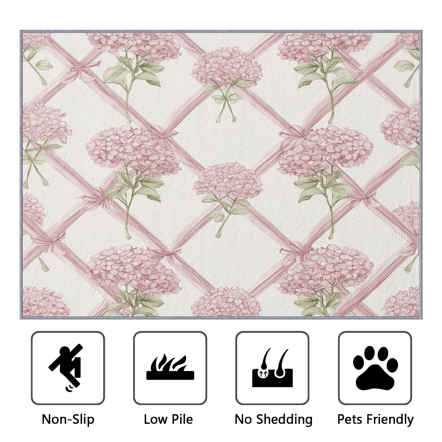 Gitter 140 x 200 cm Rutschfest & Pflegeleicht Kurzflor Wohnaccessoires für Wohnzimmer Jugendzimmer & Schlafzimmer motivfür Mädchen