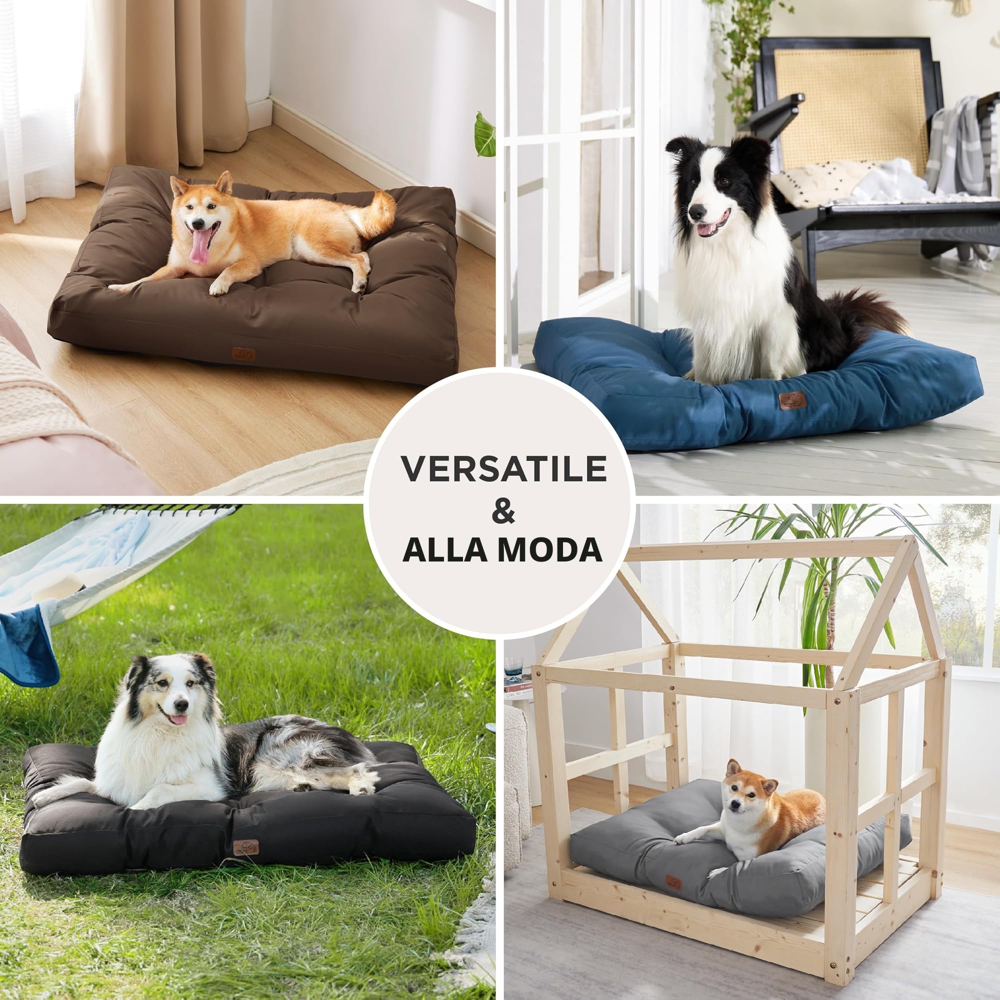 Bedsure Cuscino Cane Grande Impermeabile - Cuscini per Cani Taglia Grande Tappeto Cane Cuscino Cane Interno Cuscino Cuccia Cane Impermeabile 111x89 cm Nero Lavabile