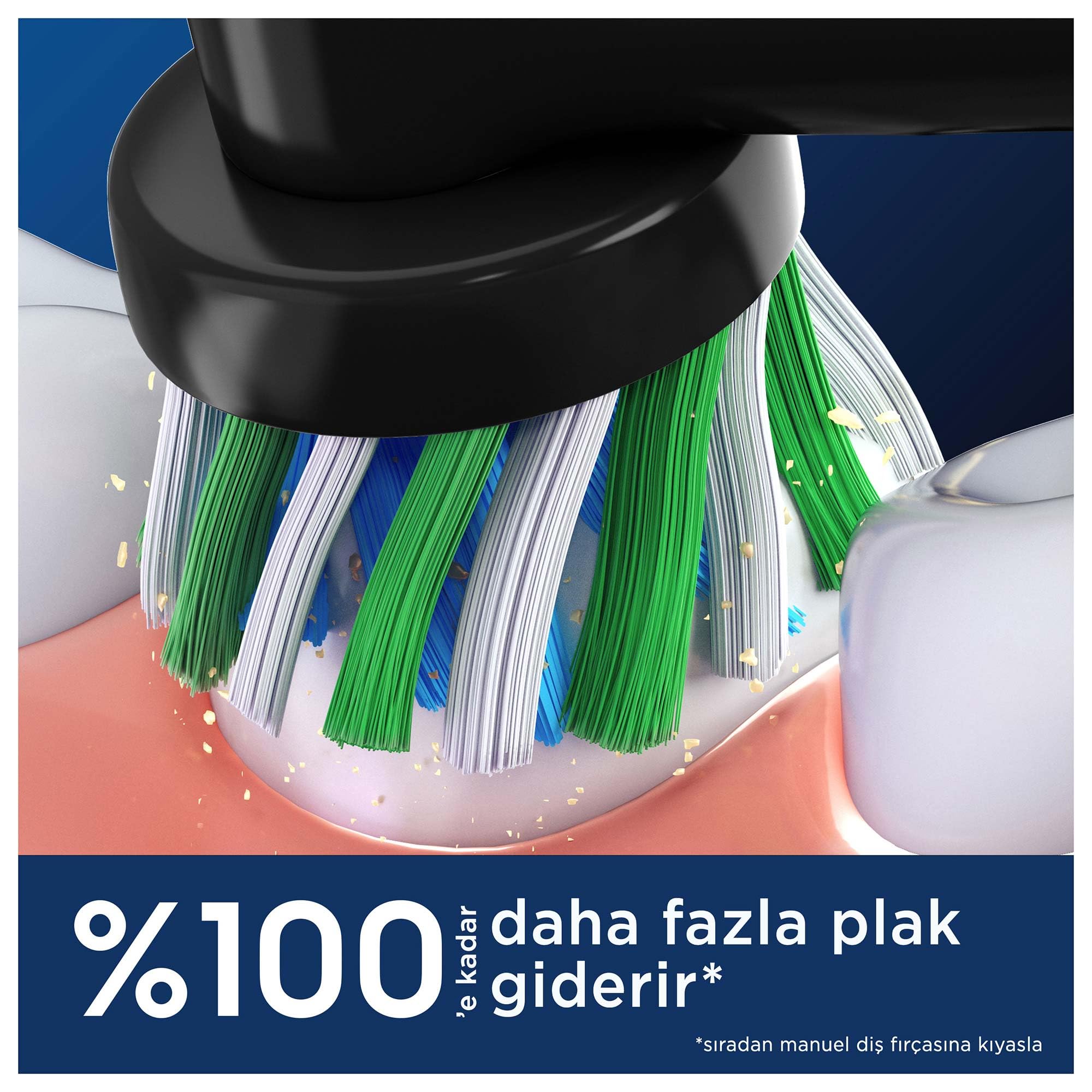 Oral-B Cross Action X-Filament Siyah Şarjlı Diş Fırçası Yedek Başlığı 4 Adet
