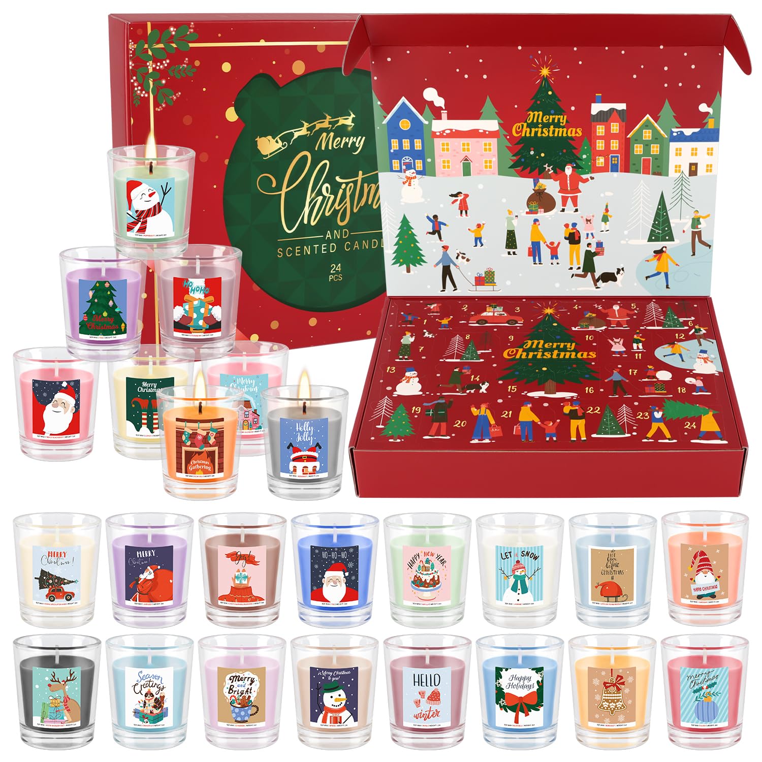 Candle Advent Calendar 2026, 24-Day Scented Candle Gift Set for Women