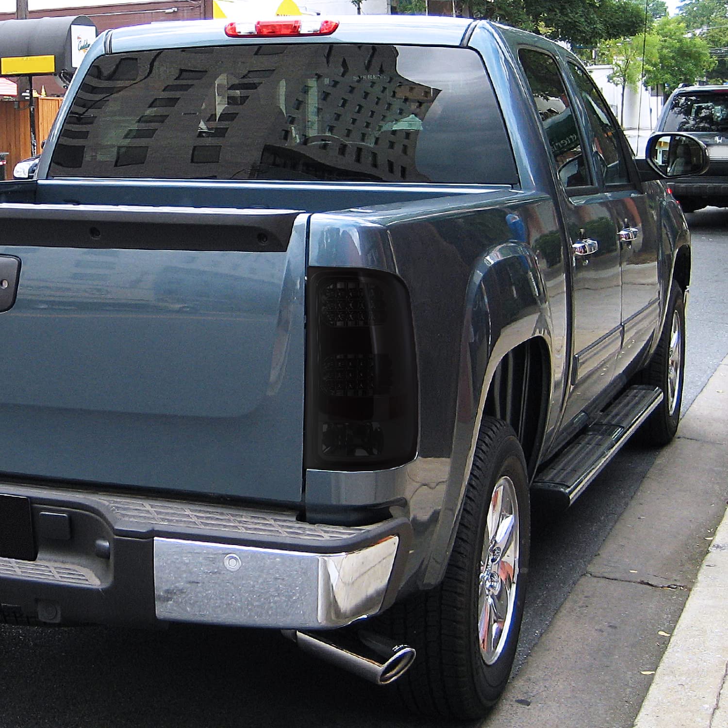 Spec-D Tuning Smoke Lens LED Tail Lights Compatible with 2007-2013 GMC Sierra 1500, 2007-2014 GMC Sierra 2500HD/3500HD, Left + Right Pair Assembly