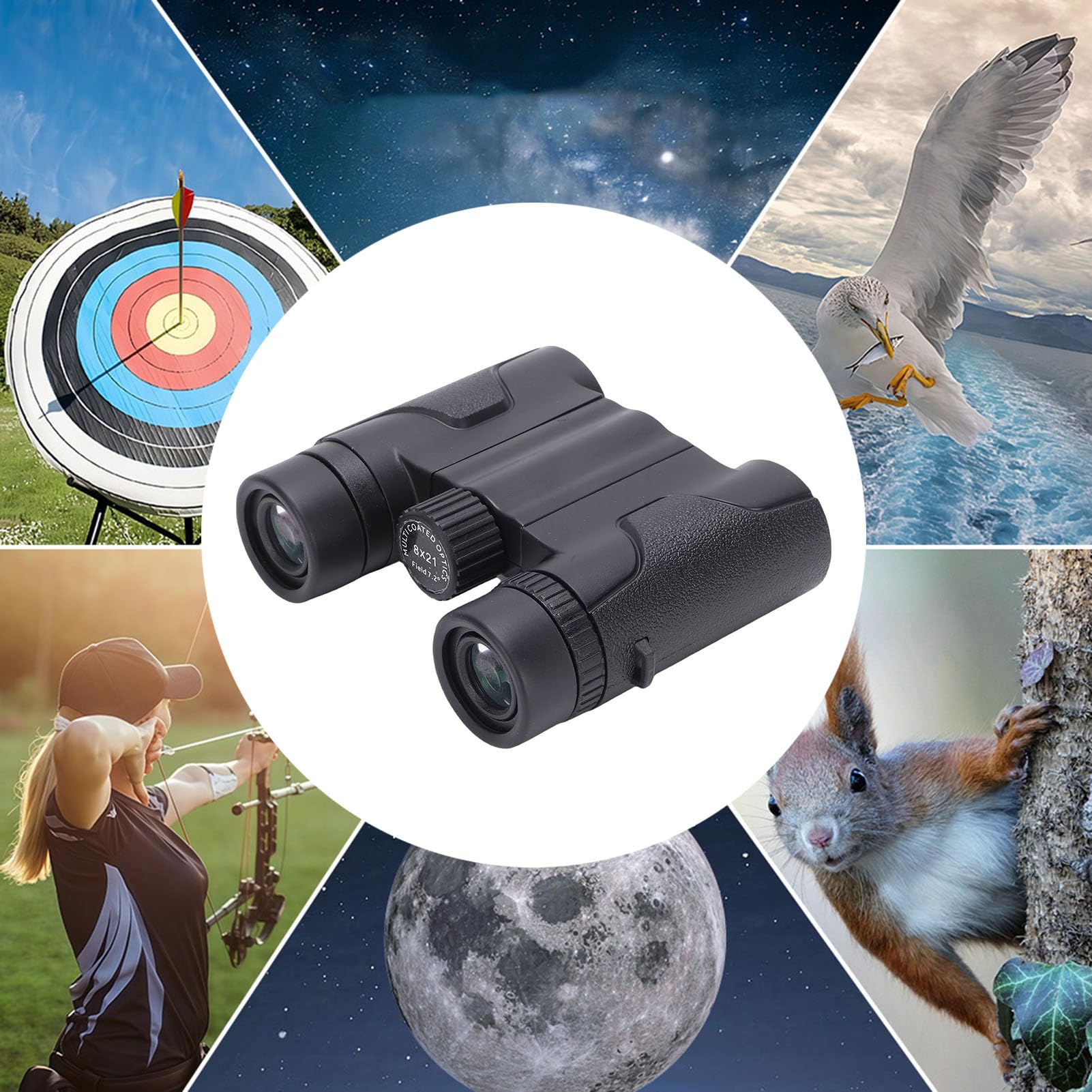 Binocolo 8x21 Compatto, Binocolo Potente per Escursionismo Birdwatching