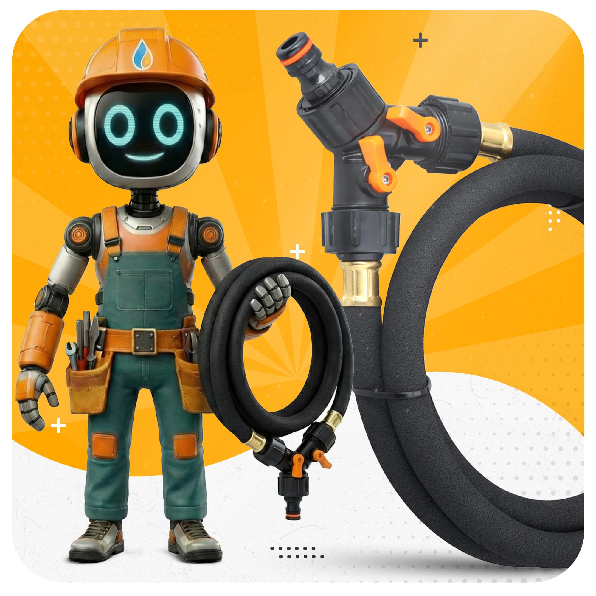 Instalguru Bewässerungsring 3 m Tropf Ring Baumring für Bäume Outdoor Pflanzen Sträucher Garten Tropf Bewässerung Bewässerungssystem mit Ventilen Kupplung