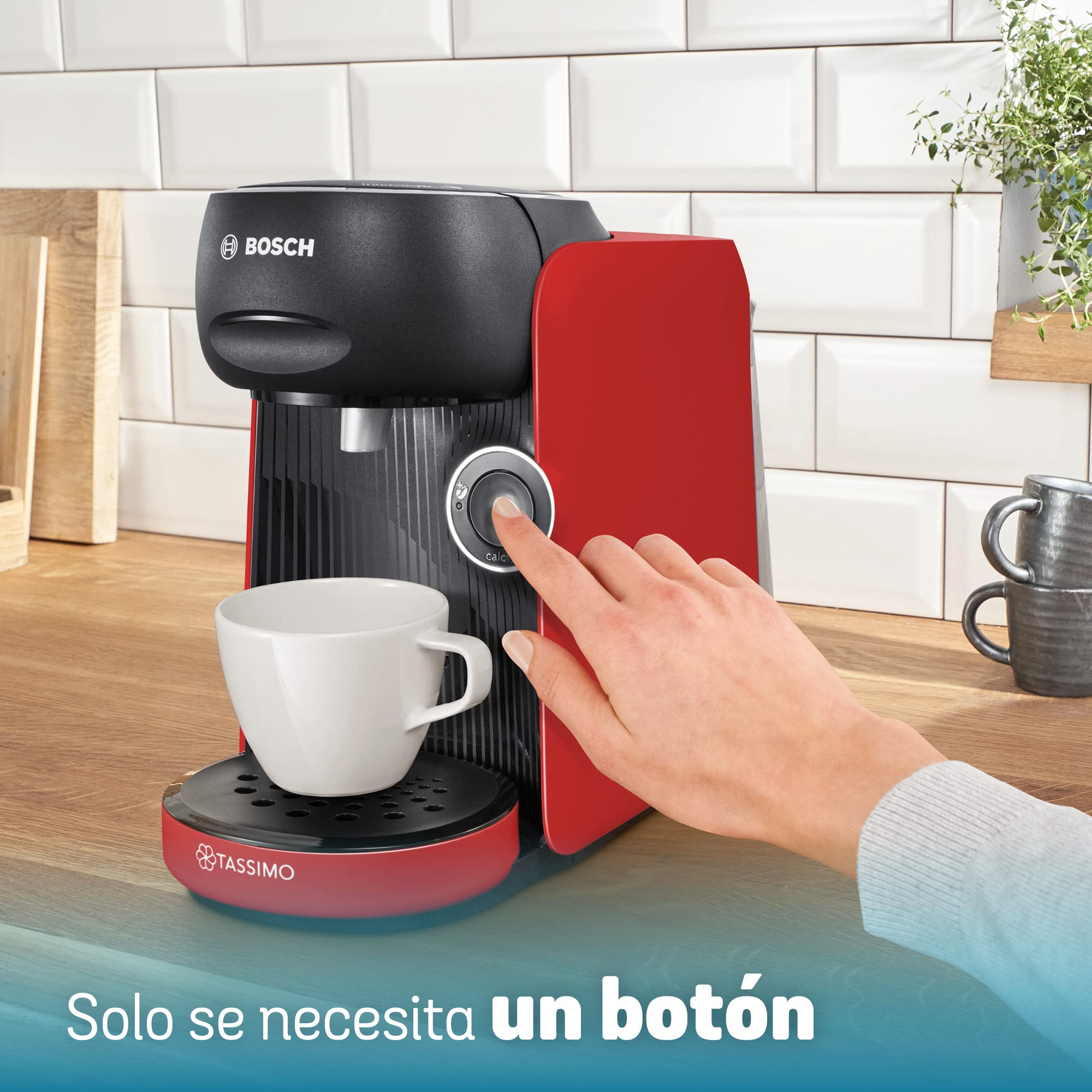 Bosch - Cafetera TASSIMO FINESSE para preparar múltiples bebidas, hasta 40 bebidas, IntensityBoost, INTELLIBREW, rojo, TAS16B3