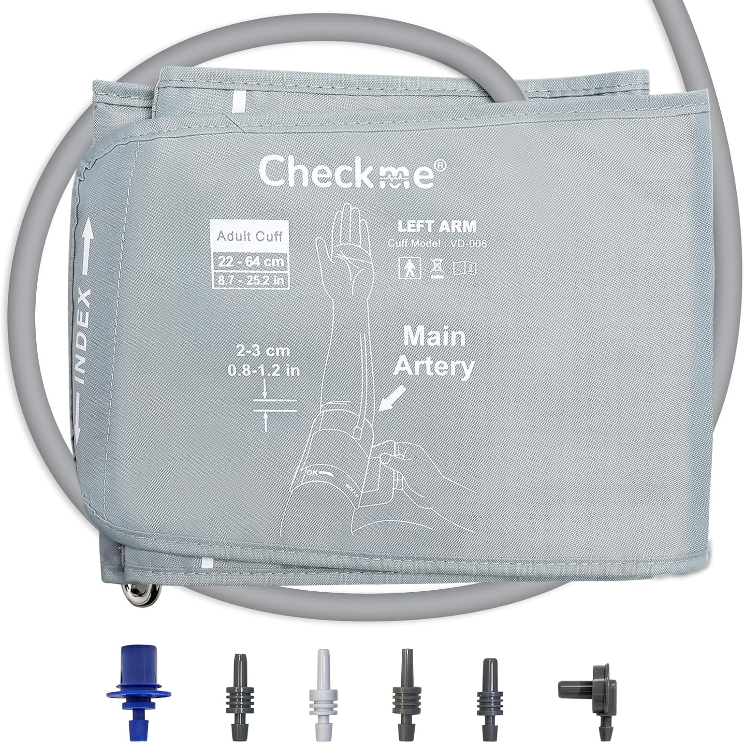 Checkme Extra Large Blood Pressure Cuff for 8.6″-25″(22-64cm), XL Automatic Cuff for Big Arms, Compatible with Most BP Monitors, Replacement Cuff for Home Use with 6 Connectors Checkme Extra Large Blood Pressure Cuff for 8.6″-25″(22-64cm), XL Automatic Cuff for Big Arms, Compatible with Most BP Monitors, Replacement Cuff for Home Use with 6 Connectors