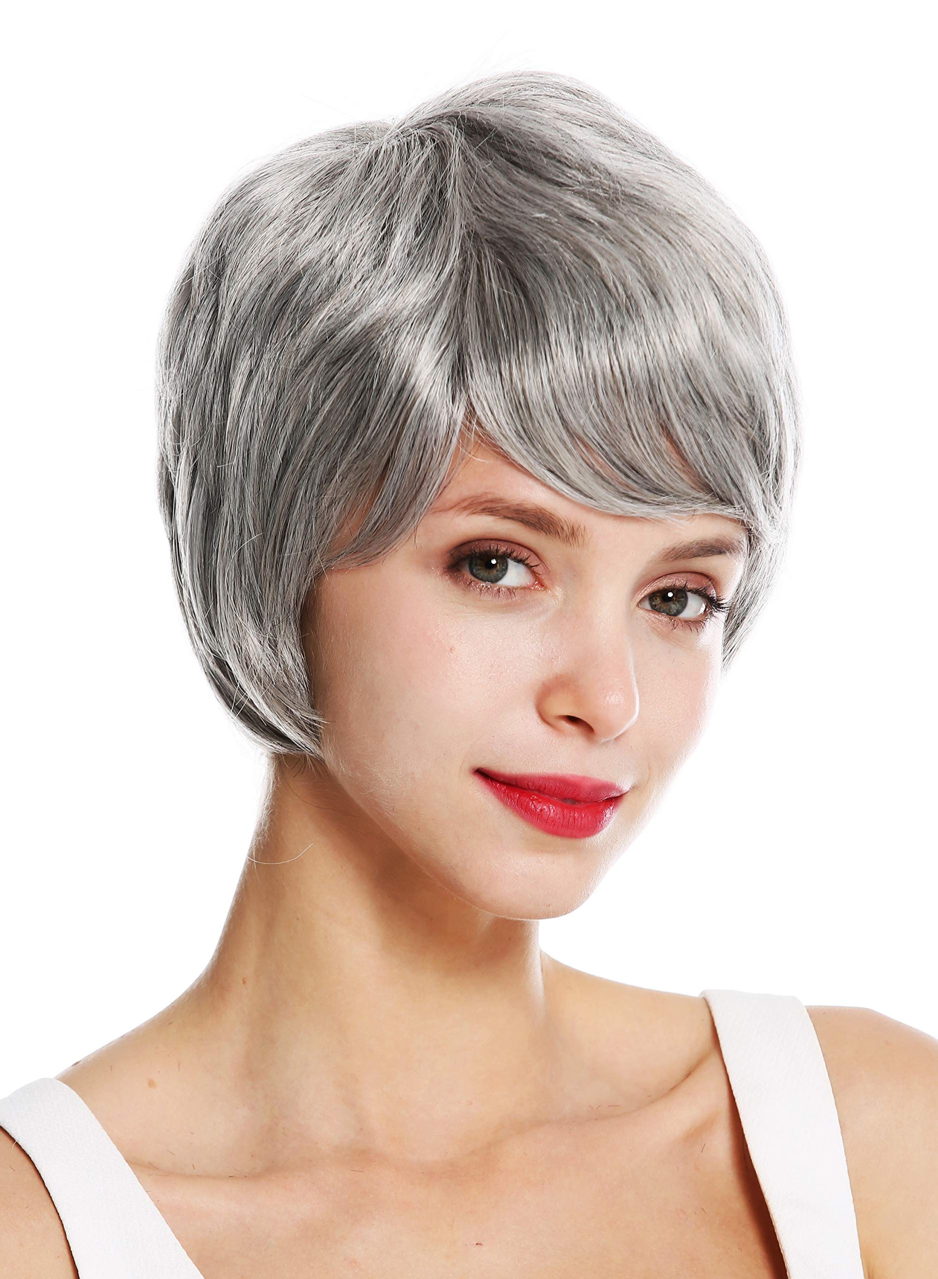 WIG ME UP - VK-50-51 quality women's wig short bushy boyish grey silvery grey, Silver-gray-black mix (51), Length: approx. 15 cm - Image 2