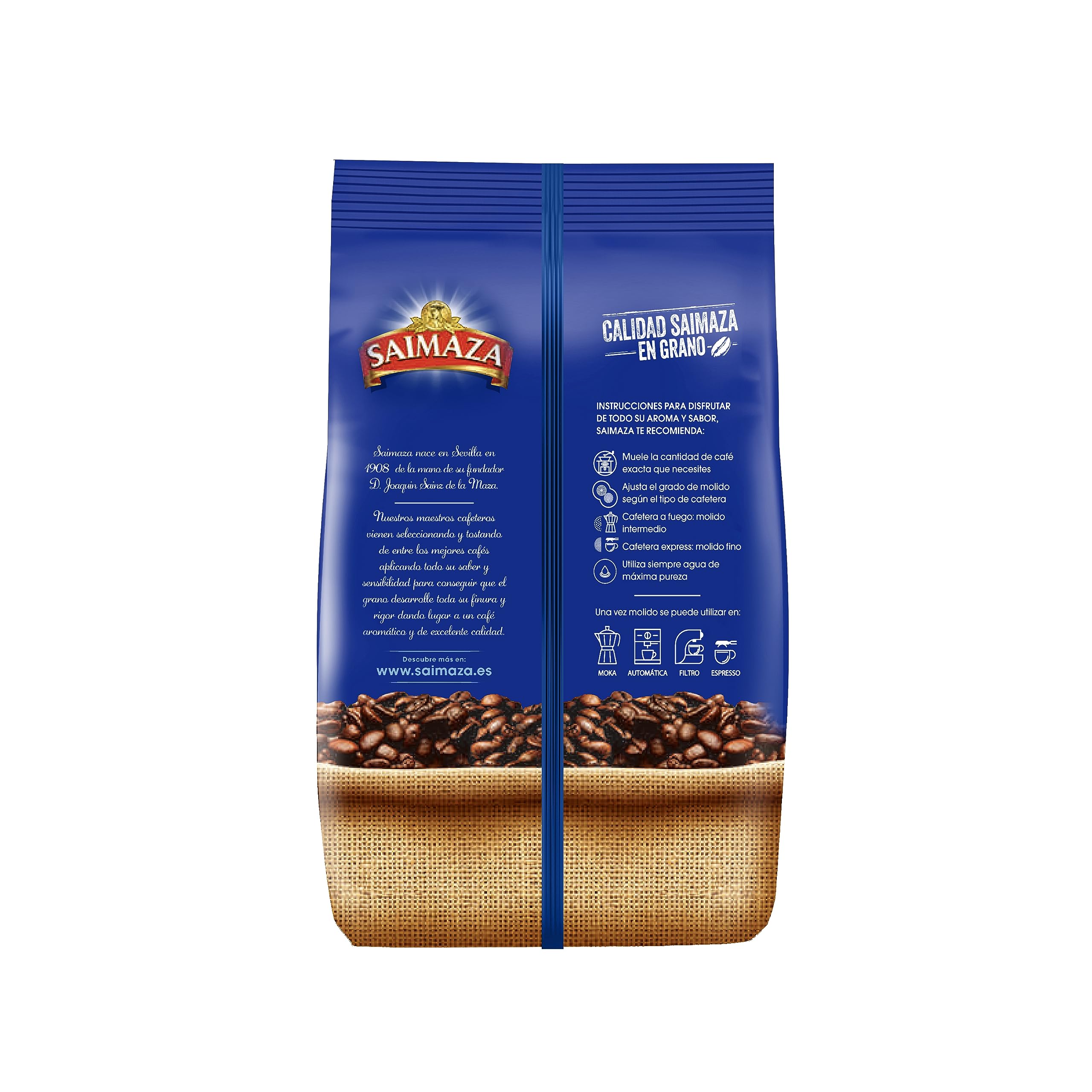 Saimaza Café en Grano 100% Natural, 500 g