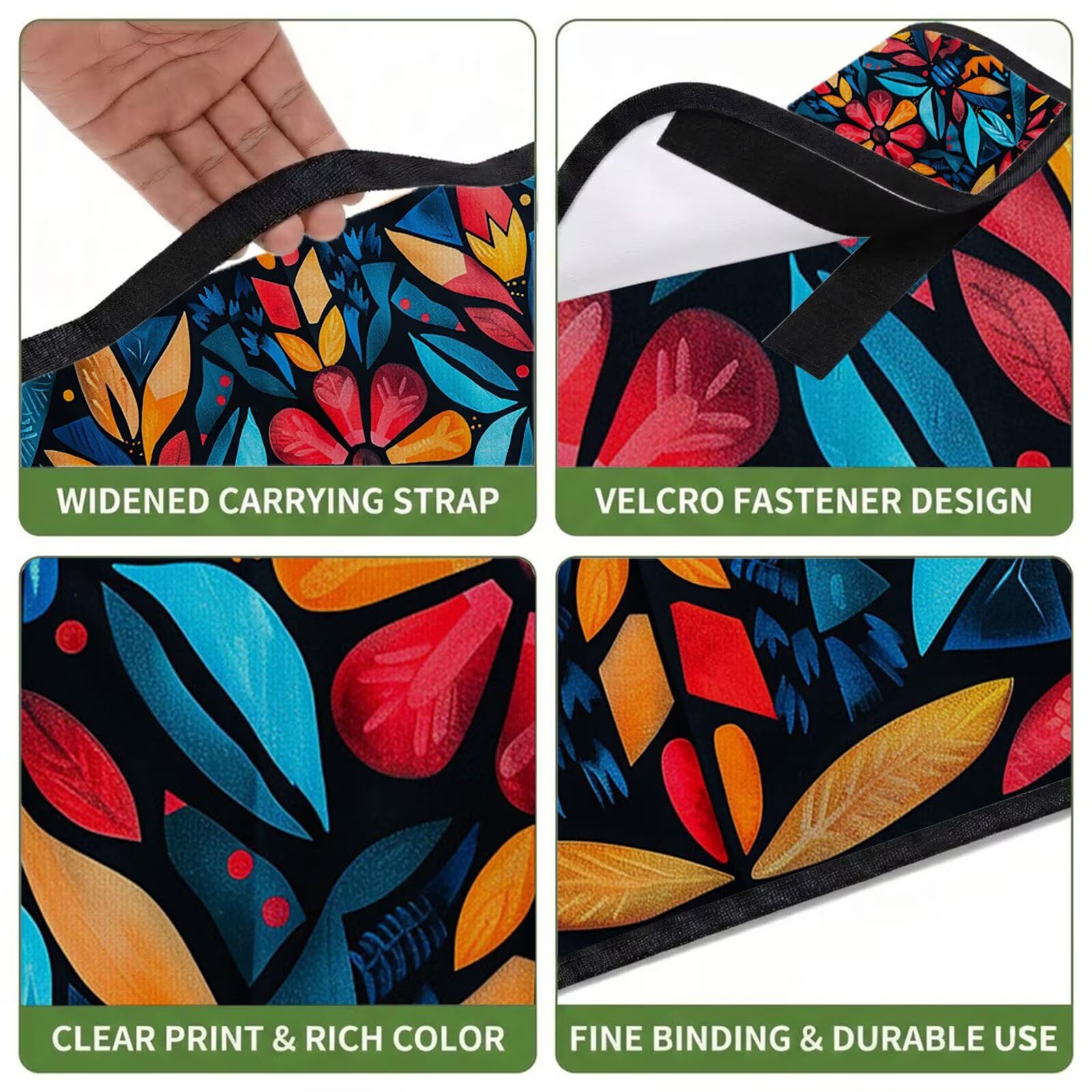 Couverture de Pique-Nique Grande 200x300cm,Outdoor Couverture Imperméable,Pliable Tapis de Plage Dos en PVC Anti-Sable,Picnic Blanket pour Camping Accessoires,Jardin,Parc - Mandala coloré UZ-912