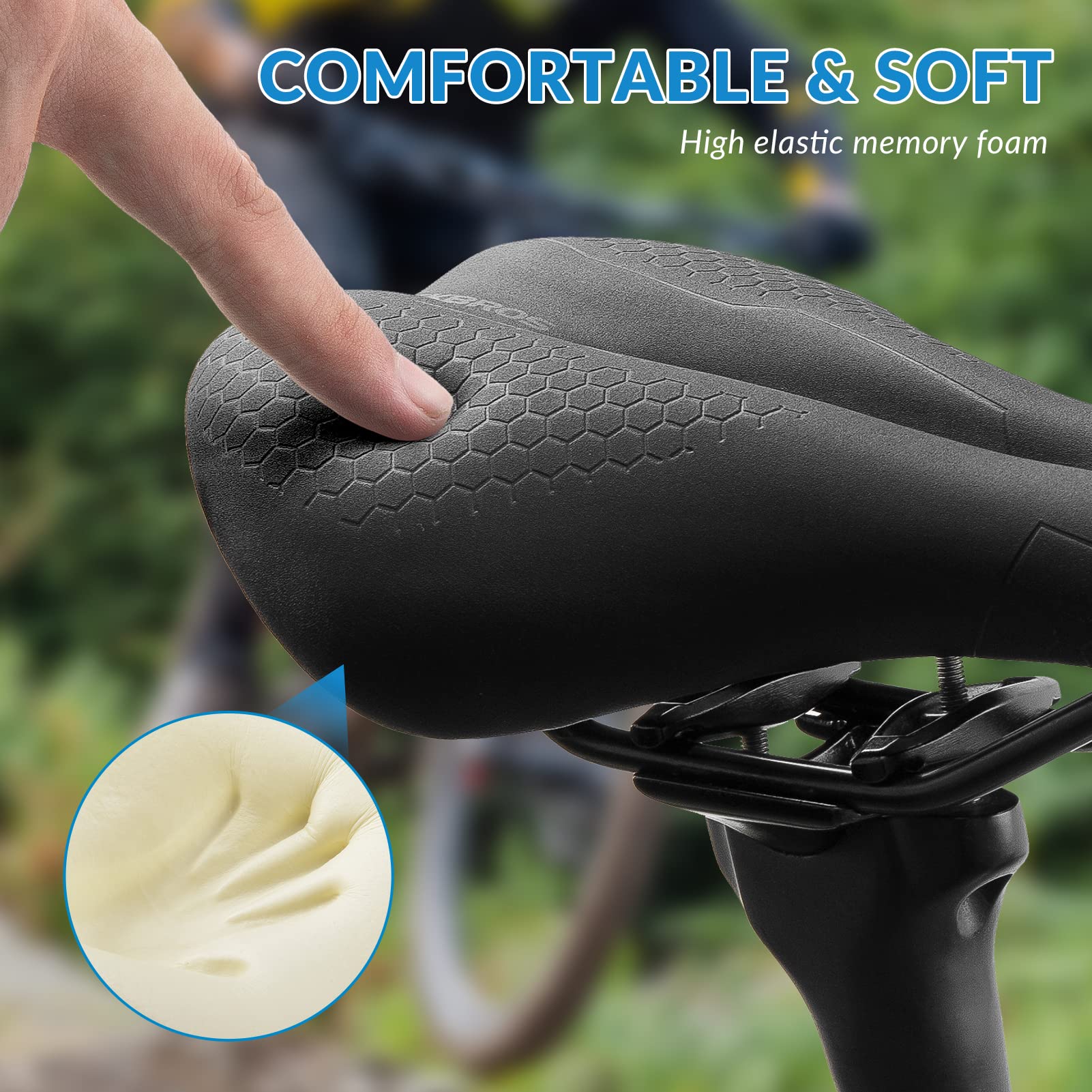 Selle De Vélo Confortable ROCKBROS - Impression 3D, Carbone, Ergonomique - Pour VTT, Route, Gravel - 250x145mm, 161g
