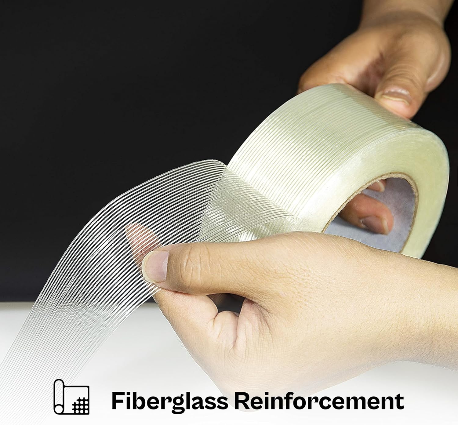 PSBM Intertape Filament Tape, 18 Rolls, 4 Mil Thick, 1 Inch Wide, 60 Yards Per Roll, Total 1080 Yards, Fiberglass Reinforced, Ideal for Bundling, Sealing, Palletizing & Securing