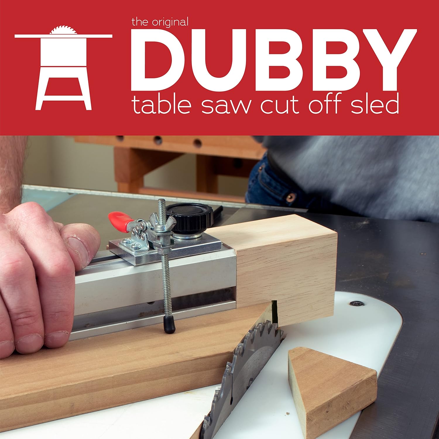 Peachtree Woodworking Supply Original Dubby Cut-Off & Cross Cut Sled for Precise Accurate Miters with a Table Saw (Right Side Dubby)