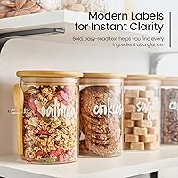 Vista 6 de Talented Kitchen Recipientes de vidrio para almacenamiento de alimentos con tapas, paquete de 4 unidades de vidrio de 17 onzas, tarros de cocina