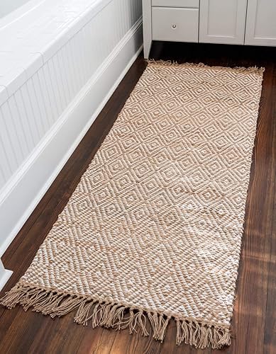 Miniatura 1 de Unique Loom Alfombra trenzada colección de yute  Assam (2 pies 7 pulgadas x 6 pies 1 pulgada, color naturalmarfil)