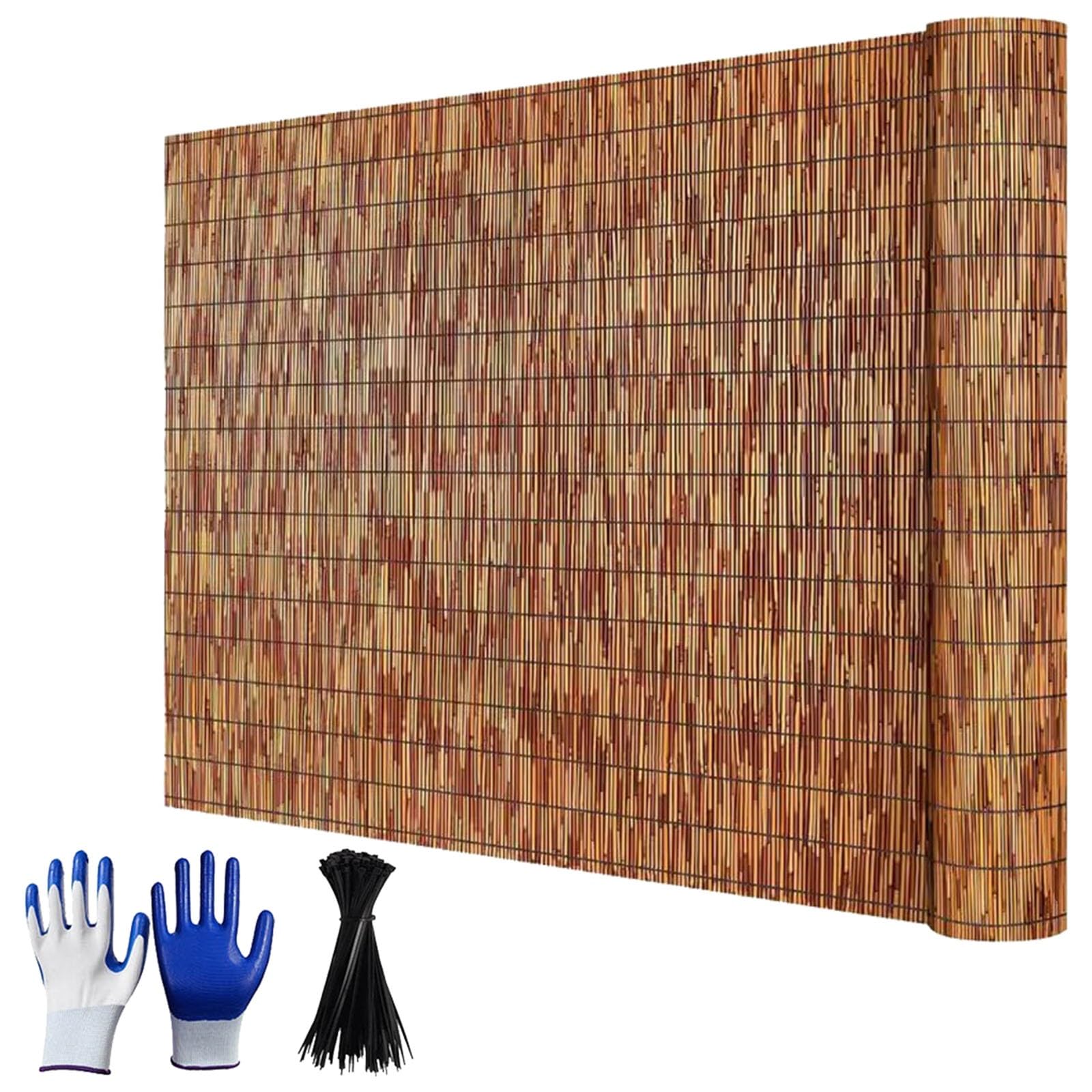 Rollo de Cañizo Natural para Ocultación, Valla de Caña Pantalla de Privacidad, Cerramiento Exterior Decorativo para Jardín Balcón Terraza Patio, Protección Visual(91x853cm(3x28ft))