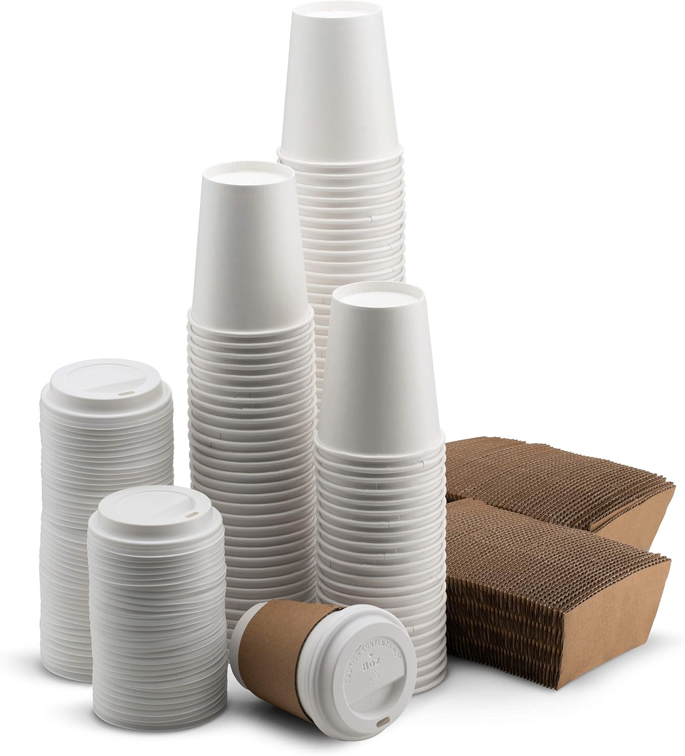 Flаѕh Dеаlѕ - 50% оƒƒ NYHI 100-Pack 12 oz White Paper Disposable Cups With Lids And Sleeves– Hot / Cold Beverage Drinking Cup for Water, Juice, Coffee or Tea – Ideal for Water Coolers, Party, or Coffee On the Go’