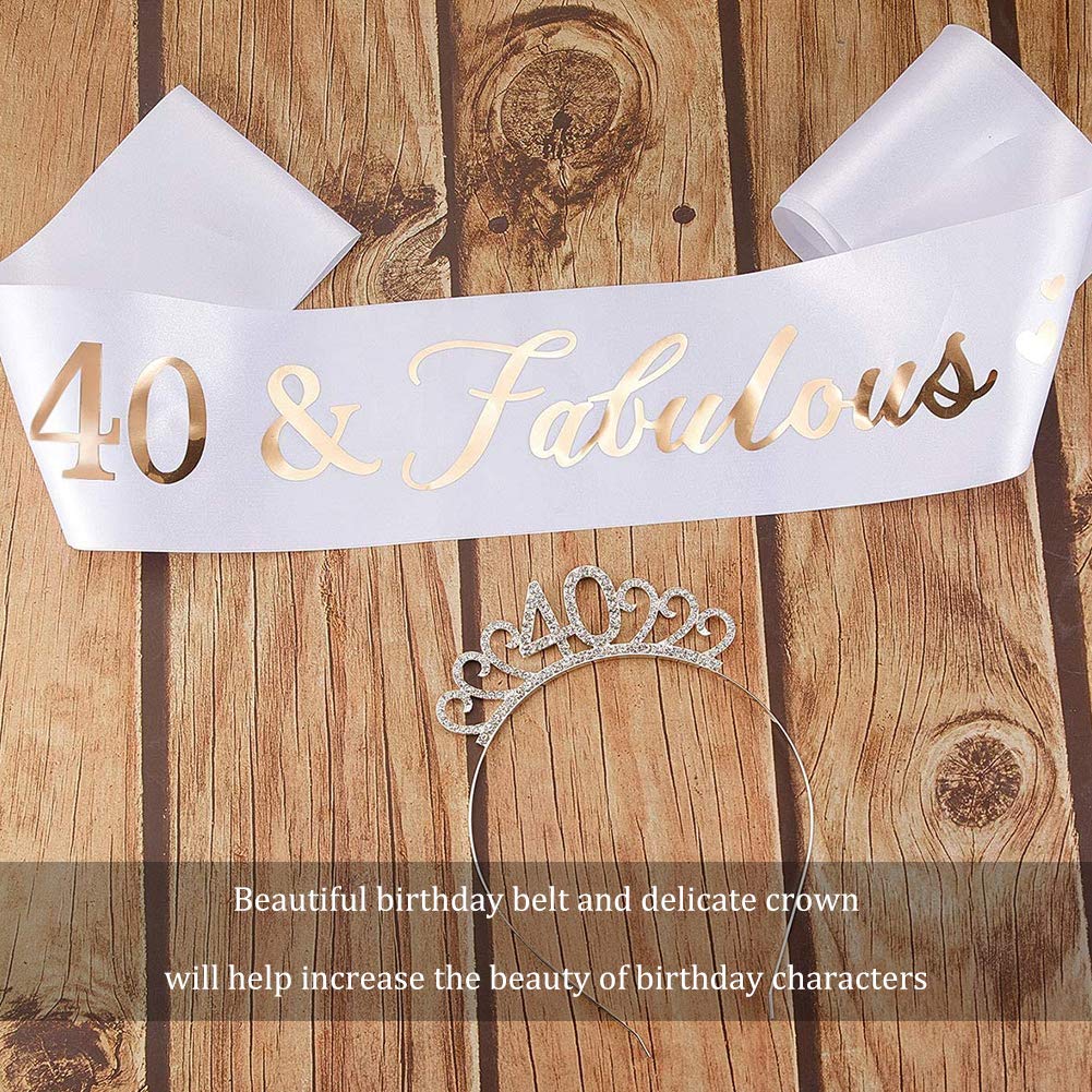 40° compleanno donna fascia decorativa e tiara