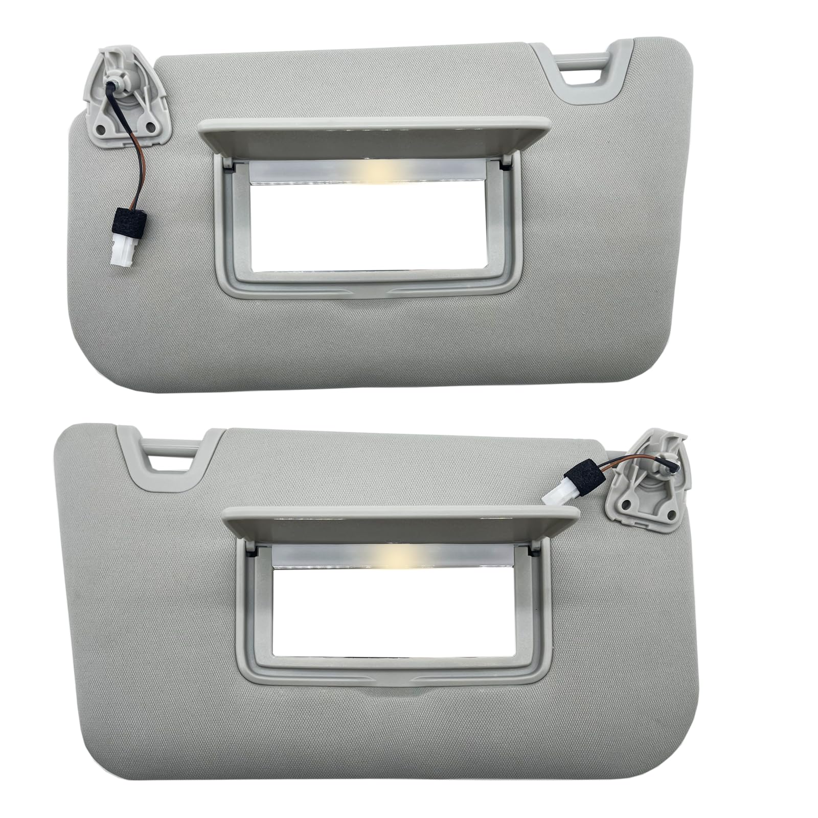 Driver Left Side Sun Visor with Light Replacement Fits for Nissan Rogue X-Trail 2014-2020 Sunshade 96401-4BA3E 96401-4BA1D Color Gray (Gray(Driver &amp; Passenger Side))
