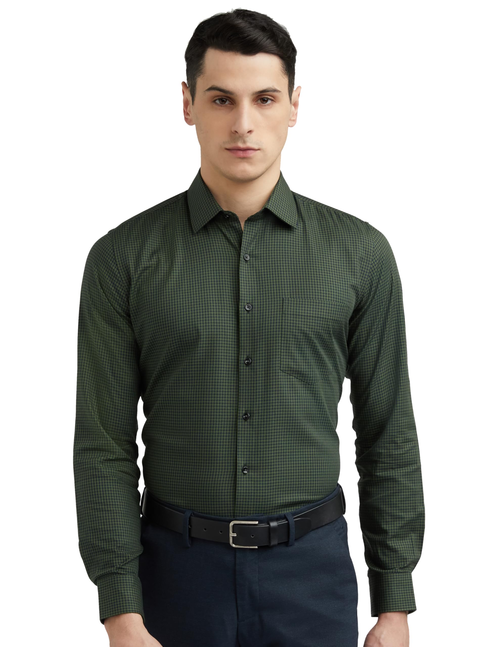 van heusen Formal Micro Checkered Shirt for Men| Premium Cotton| Full Sleeves| Slim Fit |Breathable Fabric-picture-27