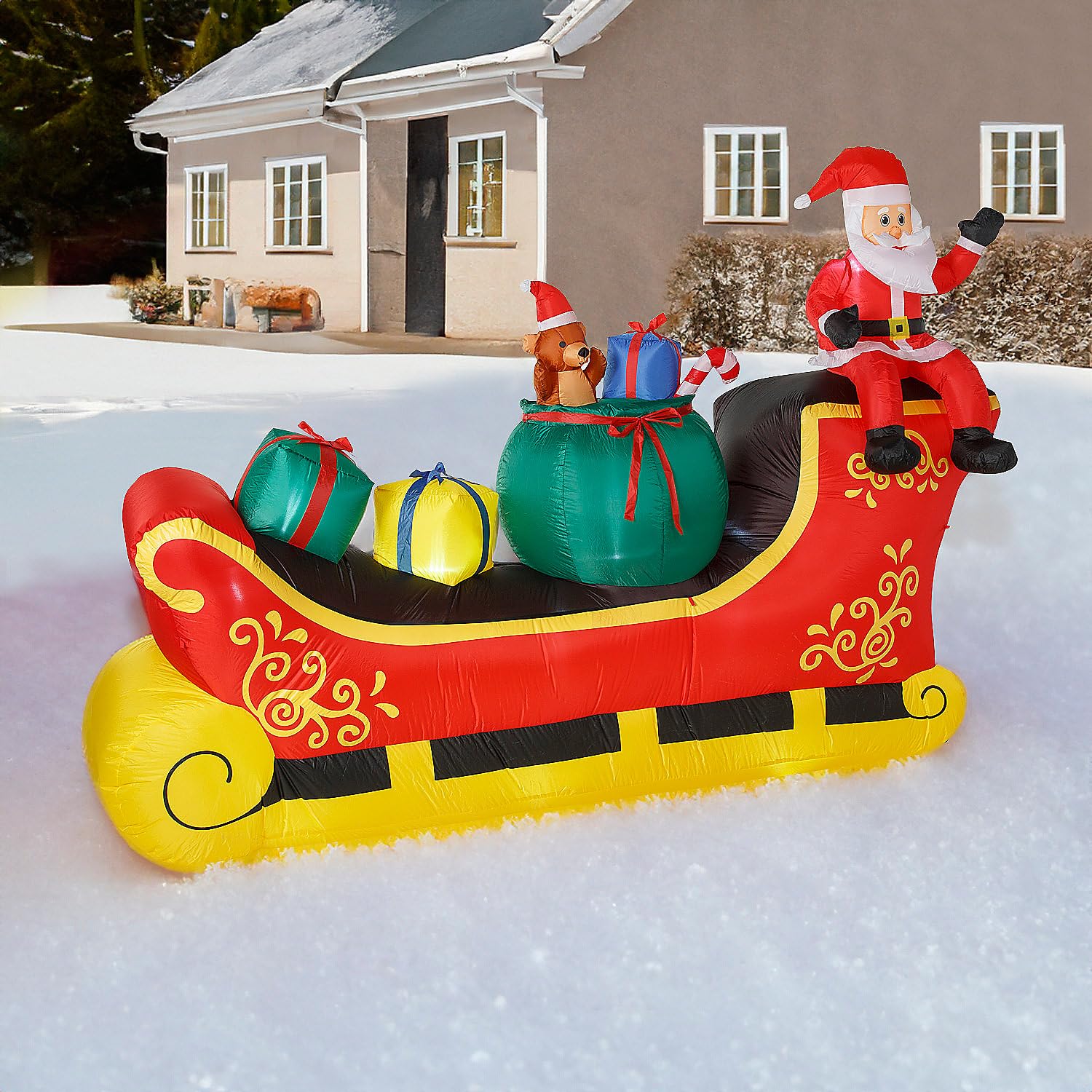 3 m Gonflable Père Noël traîneau décoration extérieure Cour