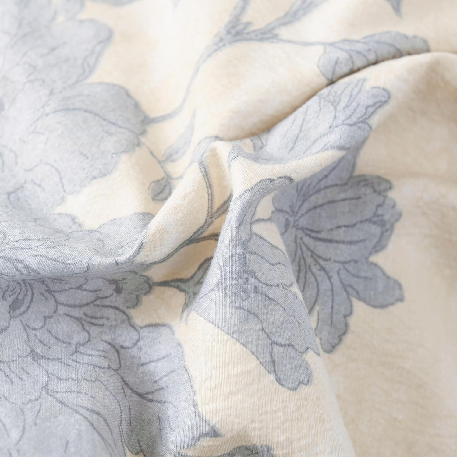 Oli Anderson 3 Piece Floral Comforter Set, Vintage Botanical Print Bedding Set, Farmhouse Lightweight Cottagecore Bed in a Bag with Ruffle Flowers Comforter (Blue, King)