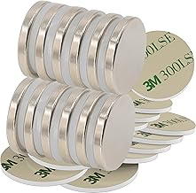 Magnetpro Aimants 6 kg de force 25 mm de diamètre x 3 mm d'épaisseur disques aimant magnétiques avec ruban adhésif Lot de 12