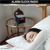 Vista 7 de Sonnet Alarm Clock Charging Station, Bluetooth Speaker, AM FM Radio, Dual USB Charging Ports, Dual AC Outlets, Very Loud Alarm Clock for Heavy