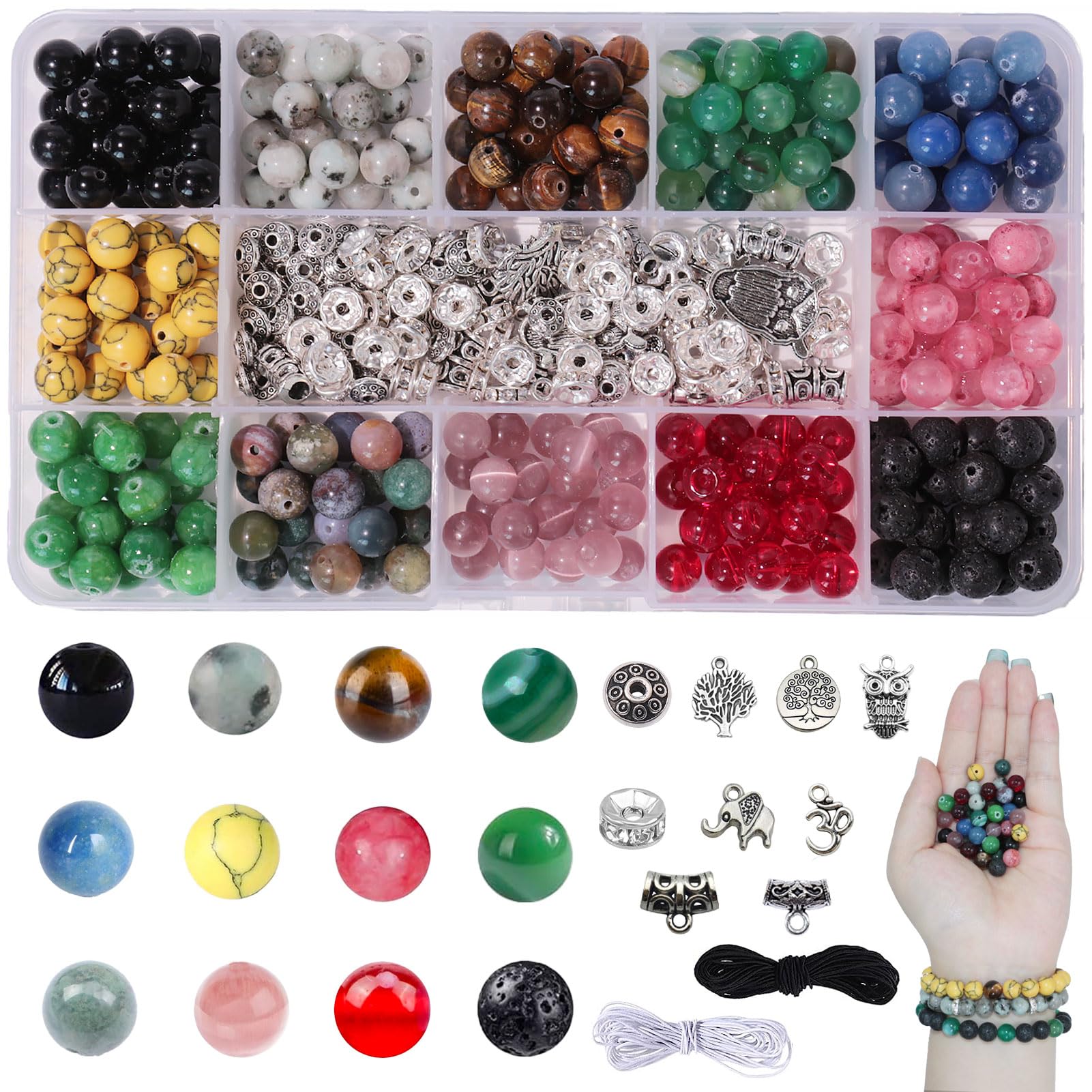 Perles en pierre véritable ronde 8 mm pour la joaillerie artisanale