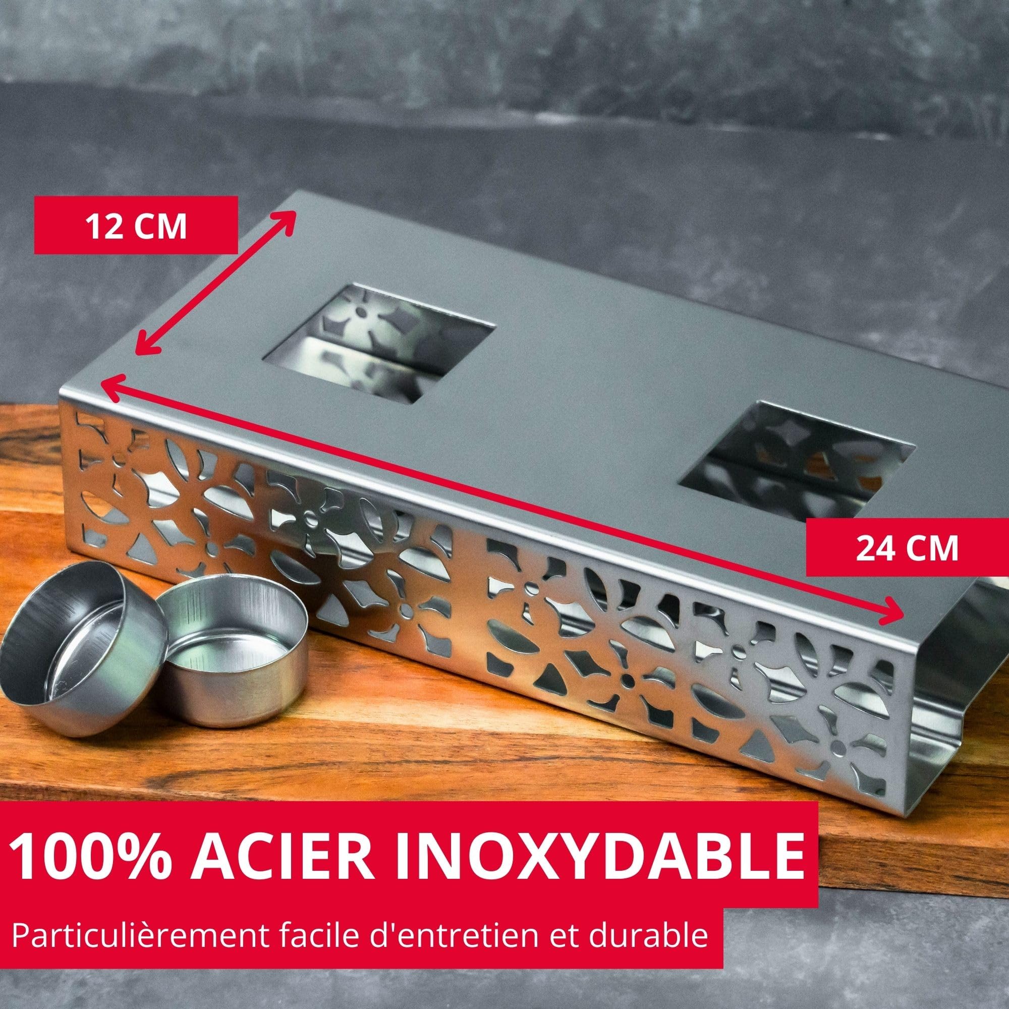 Image secondaire de Westmark Réchauffe-Plat en Acier Inoxydable avec Bougies - Gardez vos Aliments au Chaud à Table