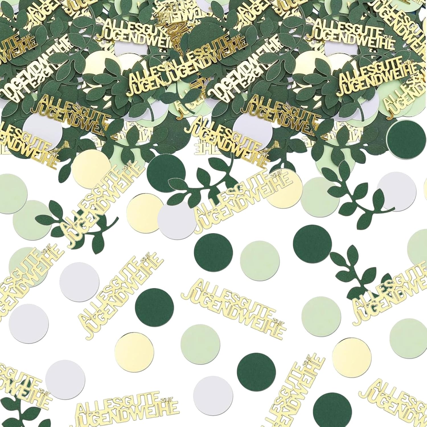 200 Pcs Large Green Decorative Confetti for Birthday Decorations, Birthday Party Decorations, Green Years Birthday Confetti in Green Gold Table Decoration for Boys and Girls