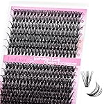 FADLASH Cluster Lashes D Curl Wispy Individual Lashes DIY Eyelash Extension Natural Look Reusable Fluffy Cluster Eyelash Extensions Self Application At Home (40D+50D-0.07D-12-18MIX)