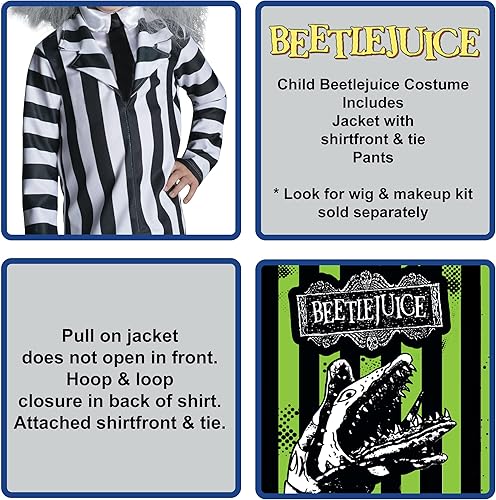 Miniatura 2 de Disfraz de Beetlejuice de lujo para niños de Rubies  S Un solo color