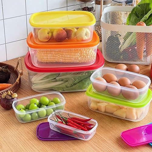 Miniatura 6 de Juego de ensaladeras de plástico multicolor, apto para microondas y lavavajillas, ideal para hornear, preparar, cocinar y servir alimentos (juego de