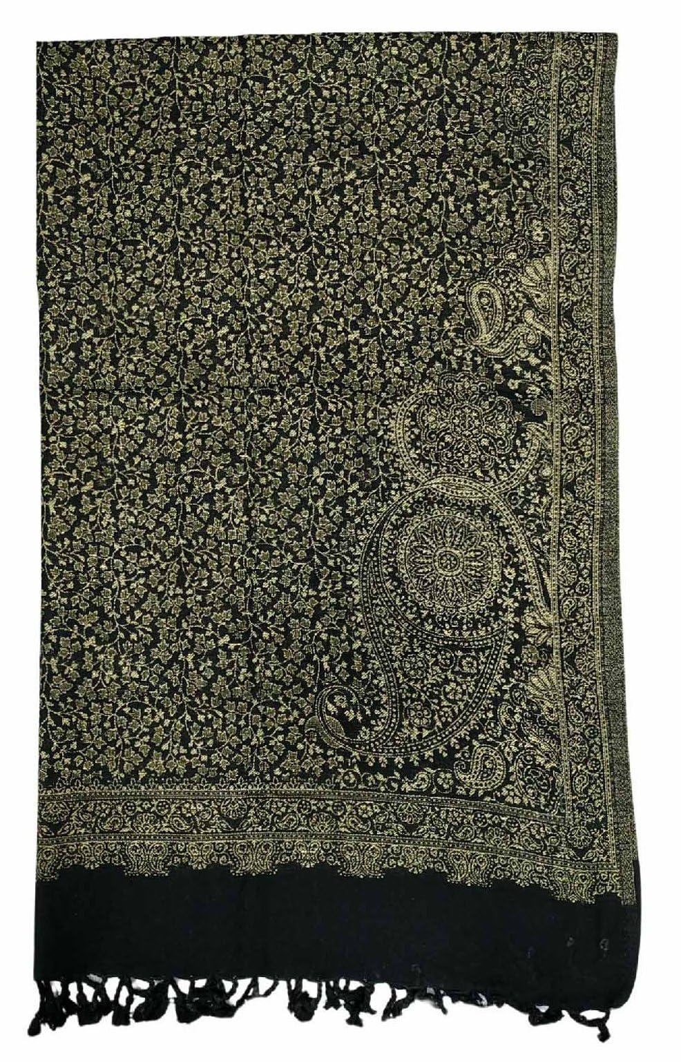 soul essence Women's Pashmina Wool Zari Work Shawl (vch16092, Black, Free Size)-picture-45