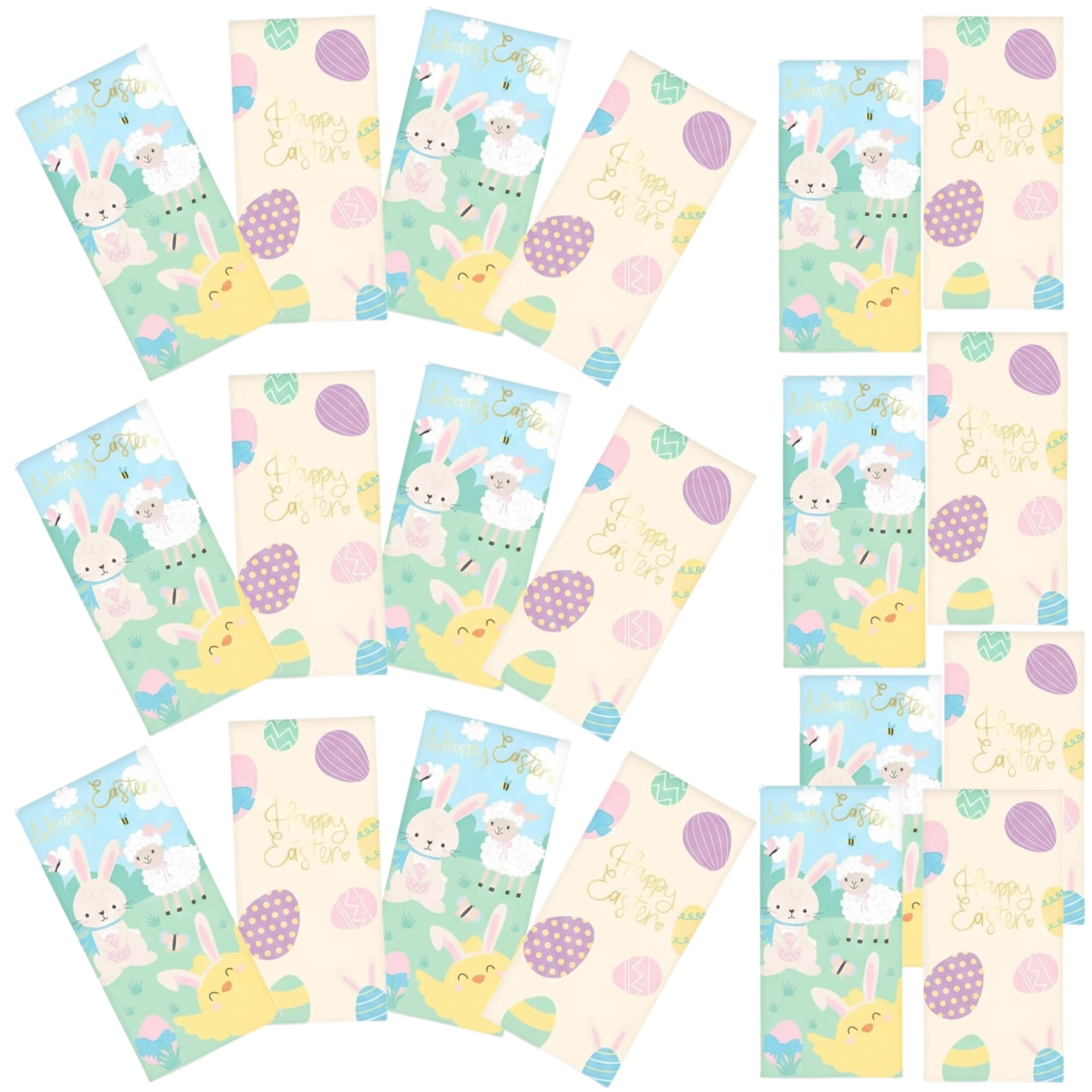 HOVUK 20x Chick Egg Rabbit Printed Easter Design Money Saving Wallets with A Matching Envelope, Money Wallets for Cash Gifts, Easter Designer Invitation, Size -17cm