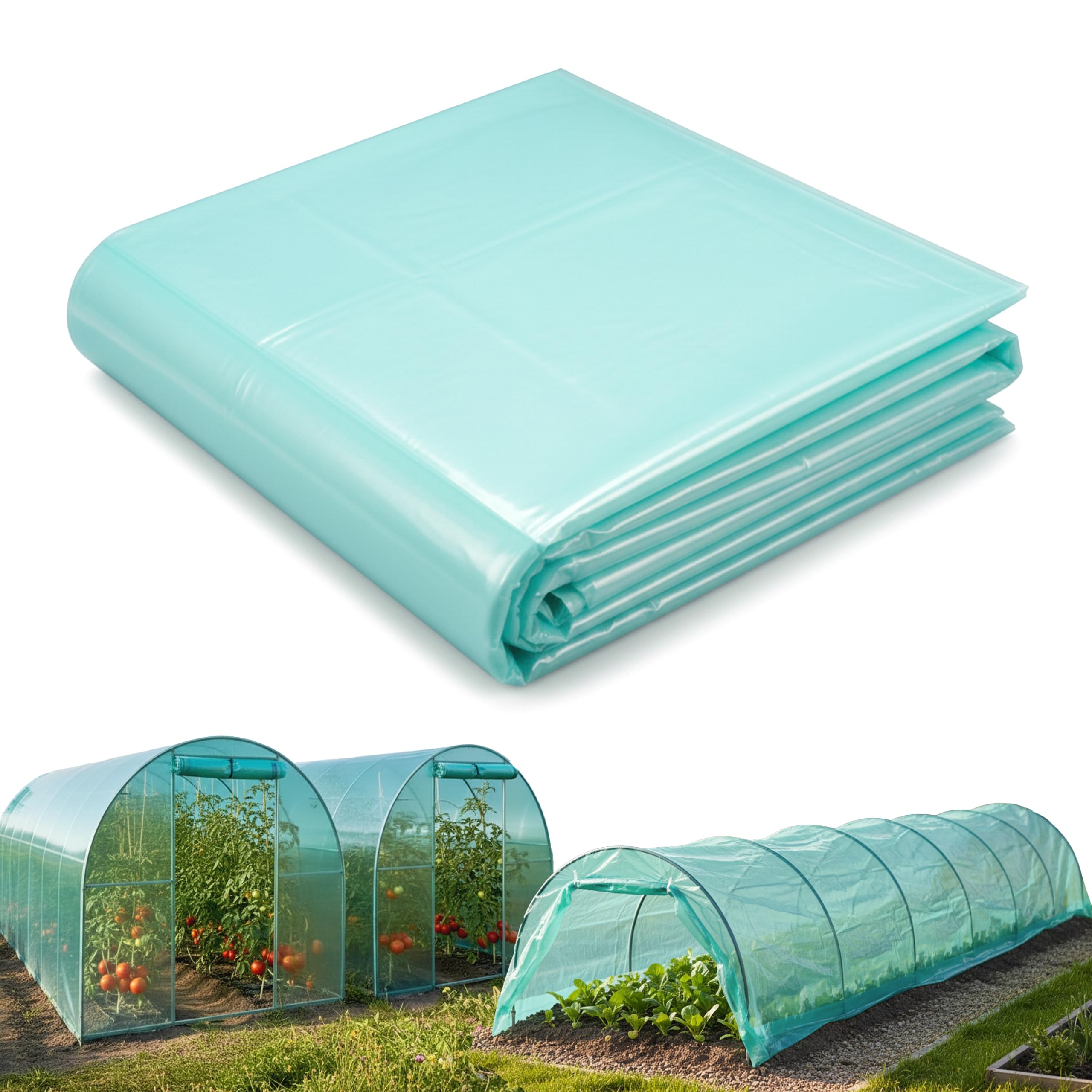 Garronda Gewächshausfolie 8x3 m (Länge x Breite) 3-Schichtig UV Stabilisiert Reißfeste Folie für Gewächshaus Tunnelfolie Folientunnel und Treibhaus Abdeckfolie für Garten GD-0198 Grün