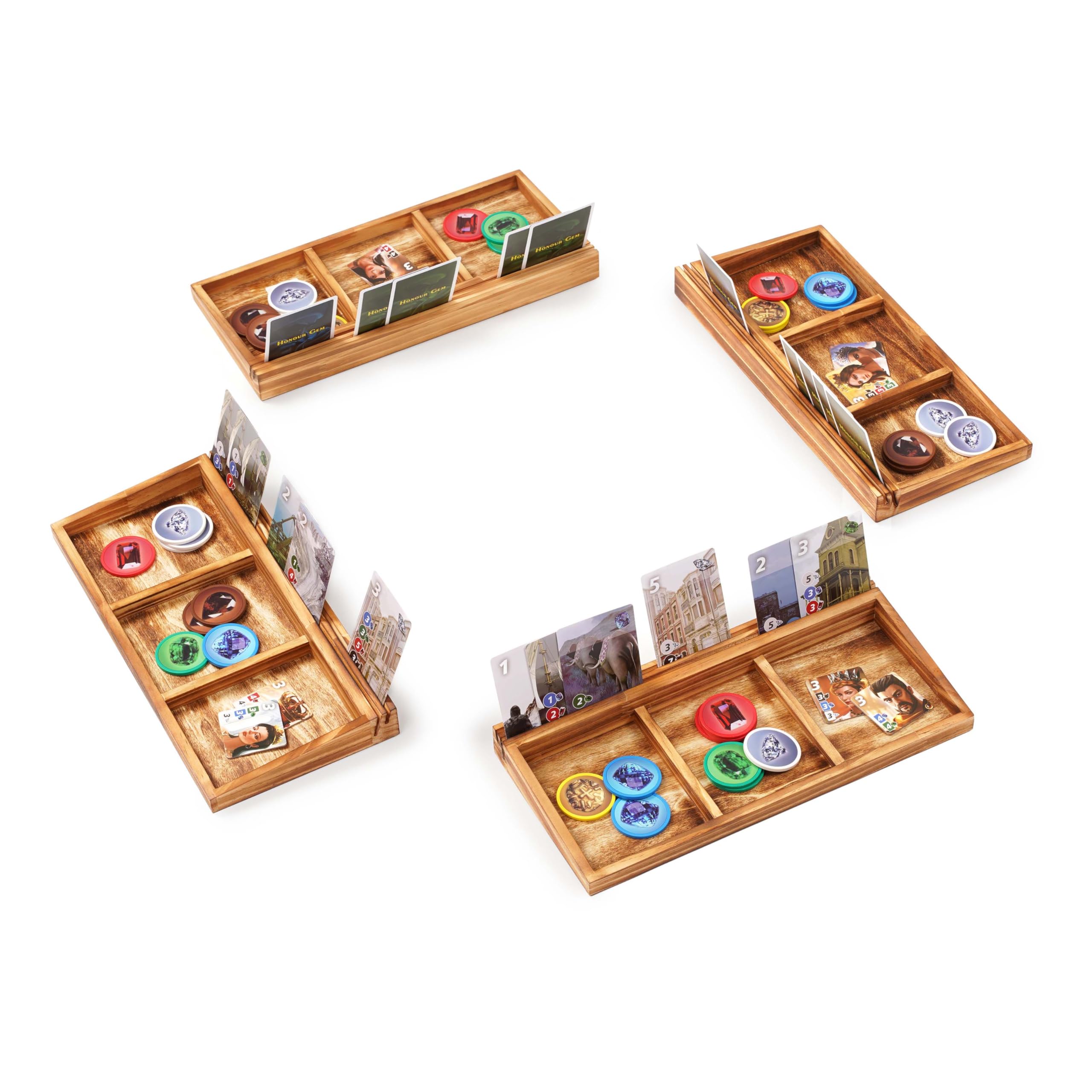 Playing Card Holders for Adults Seniors Set of 4 Wooden Card Holders for Playing Cards 12 6 inch