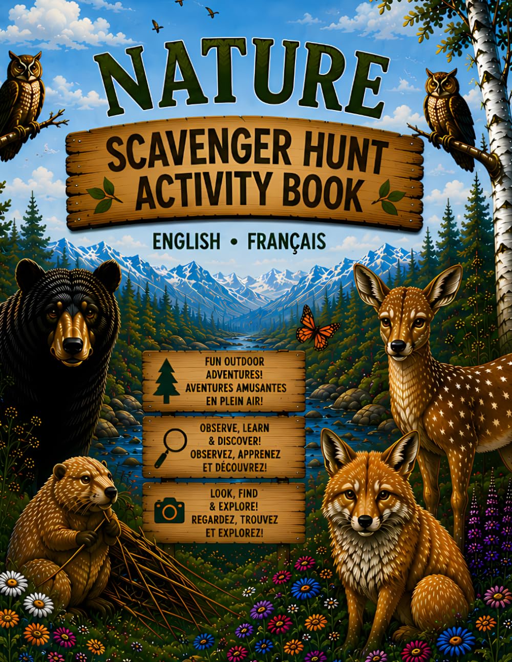 Nature Scavenger Hunt Activity Book: Livre de Chasse aux Trésors et Activités de la Nature