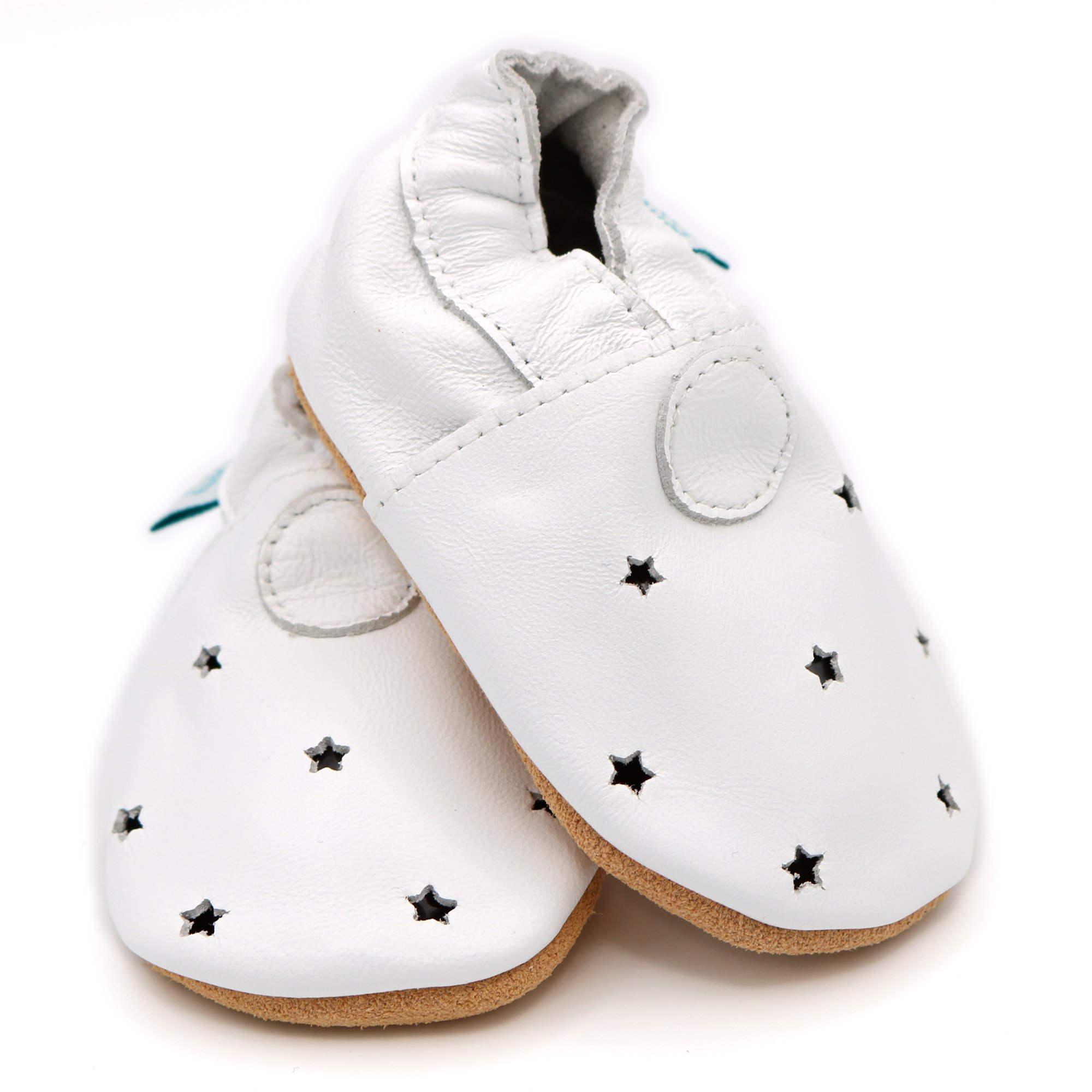 Dotty Fish Chaussures Bébé et Enfant en Cuir Souple – Antidérapantes, Légères et Respirantes, Semelle Souple pour Premiers Pas, Unisexe 0-5 Ans, Marque Britannique - 5