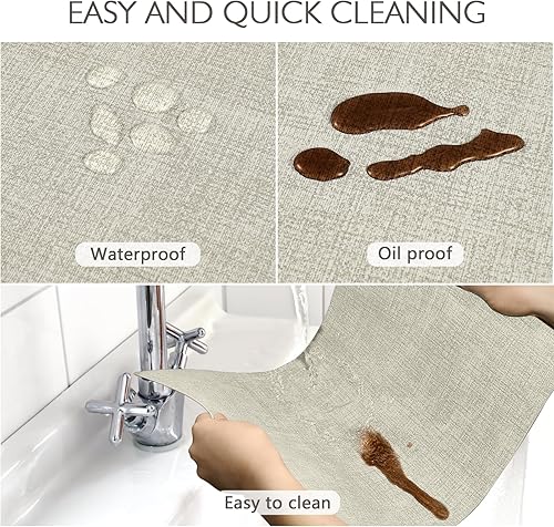 Miniatura 10 de ANEWAY Juego de 4 manteles individuales de piel sintética lavables para mesa de cocina, resistentes al calor, impermeables, fáciles de limpiar,