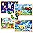Wooden Educational Jigsaw Puzzles for Preschool Kids Ages 3-5, 4-Pack with 20 Pieces Dinosaur, Space, Transportation Wood Puzzles Set, Toddler Brain Teaser Toys, Gifts for Boys Girls Ages 3 4 5 6