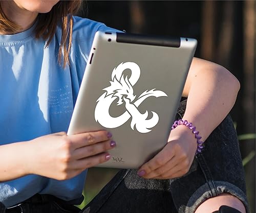 Miniatura 5 de MAZ-399 - Calcomanía de vinilo blanco de Calabozos y Dragones, para coches, camiones, camionetas, paredes, laptop, blanco, 5.5 x 5.5 pulgadas