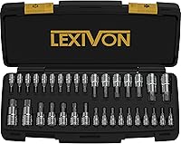 Vista 1 de Lexivon Juego Maestro de Encaje de Brocas TORX, Premium S2 de Acero de Aleación Completo de 34 Piezas, Estrella Sólida y a Prueba