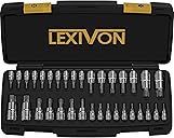 LEXIVON Master TORX Bit Socket Set, Premium S2 Alloy Steel | Complete 34-Piece, Solid Star & Tamper Proof T6 ~ T70 | Enhanced Storage Case (LX-149)
