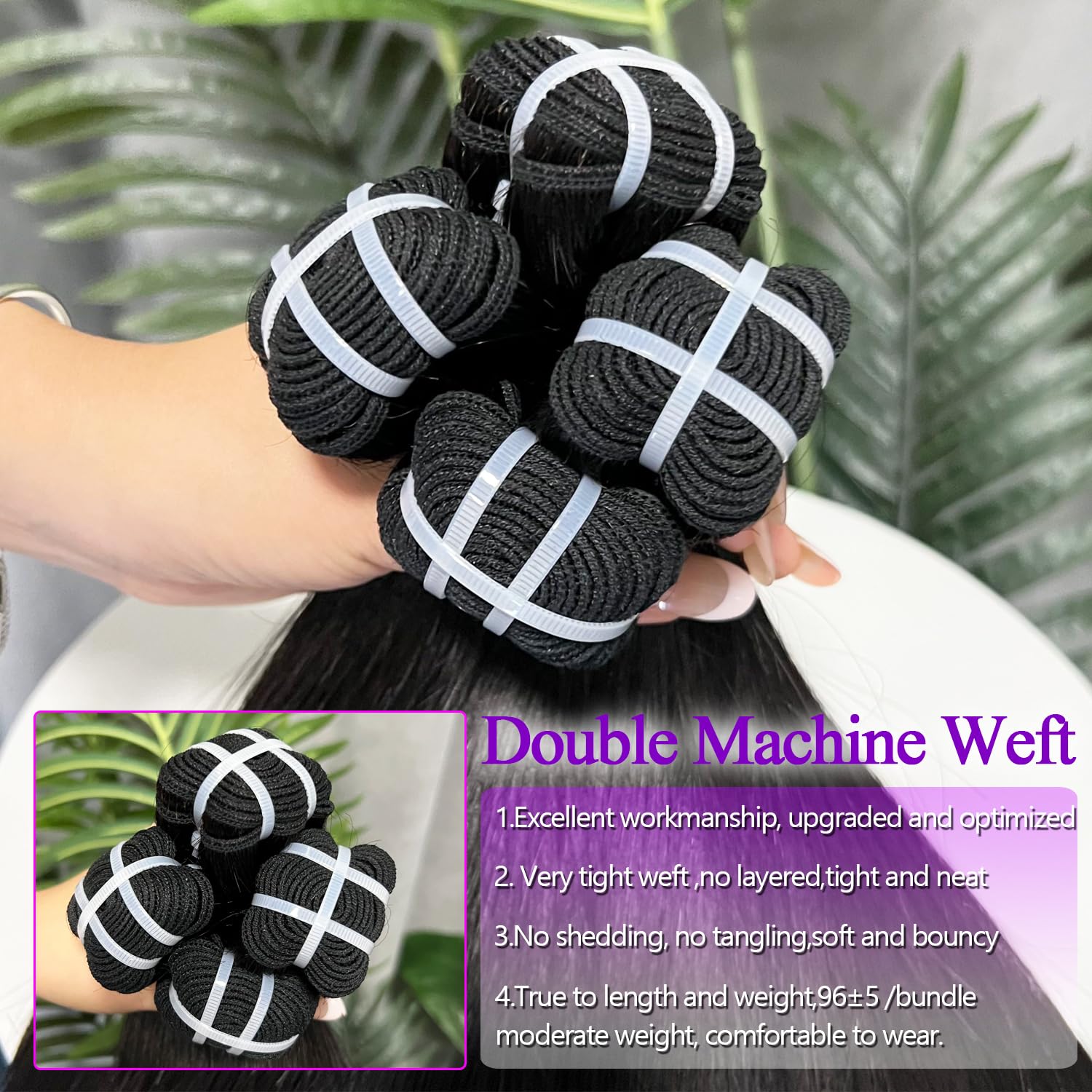 Lemoda Straight 3 Bundles 15a Virgin Human Hair 16 18 20 inch 100% Unprocessed raw real Human Hair Weave Straight Bundles Human Hair For Women Double Weft Hair Extensions Natural Color