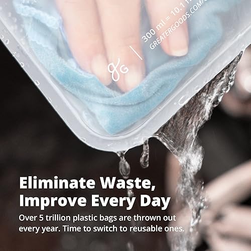 Miniatura 5 de Greater Goods Bolsas reutilizables para alimentos  Sin BPA, bolsa de aperitivos de grado alimenticio hecha de PEVA  Bolsas de plástico reutilizables