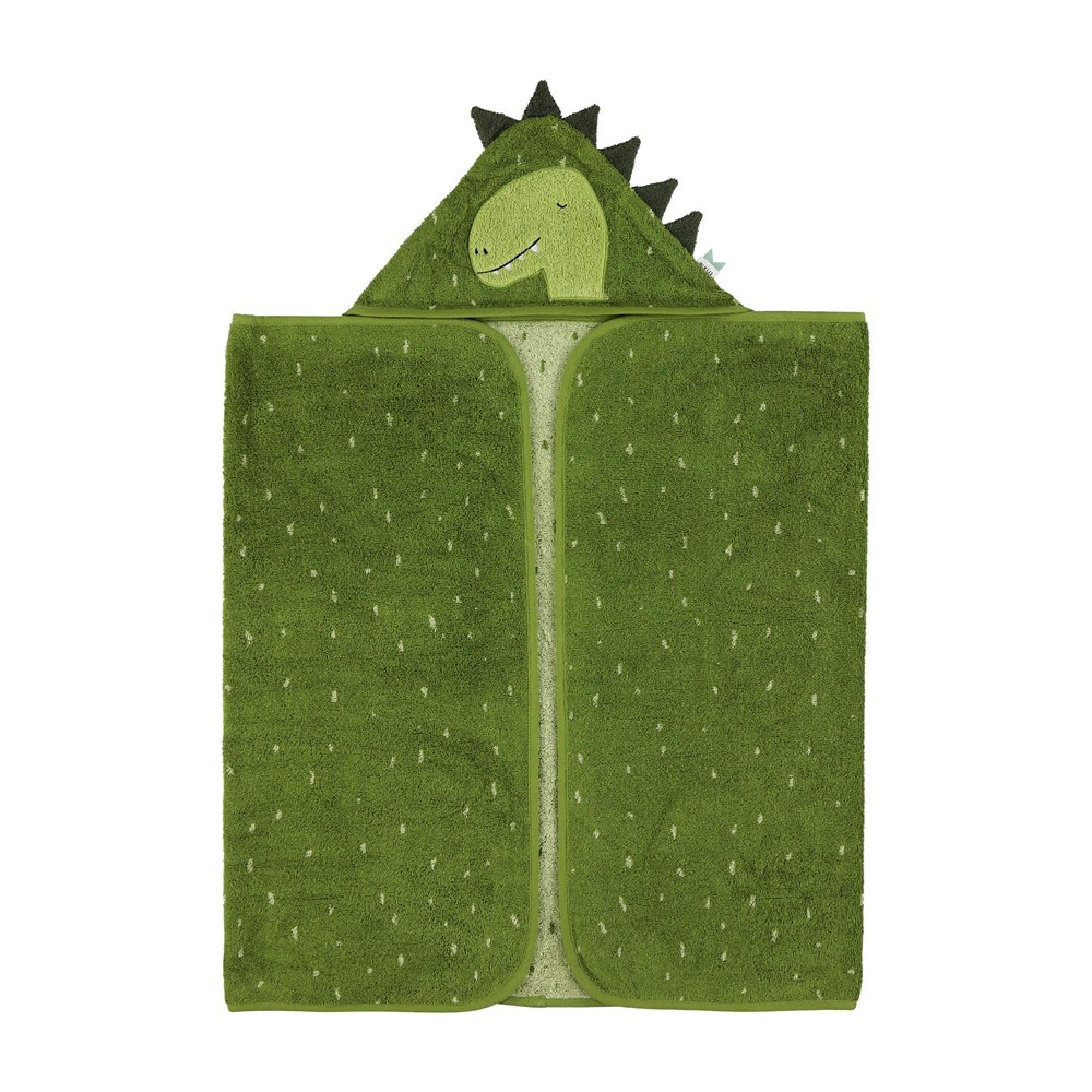 Trixie Mr. Dino Animal Print Hooded Towel, 70x130 cm, Green, Cotton/100%