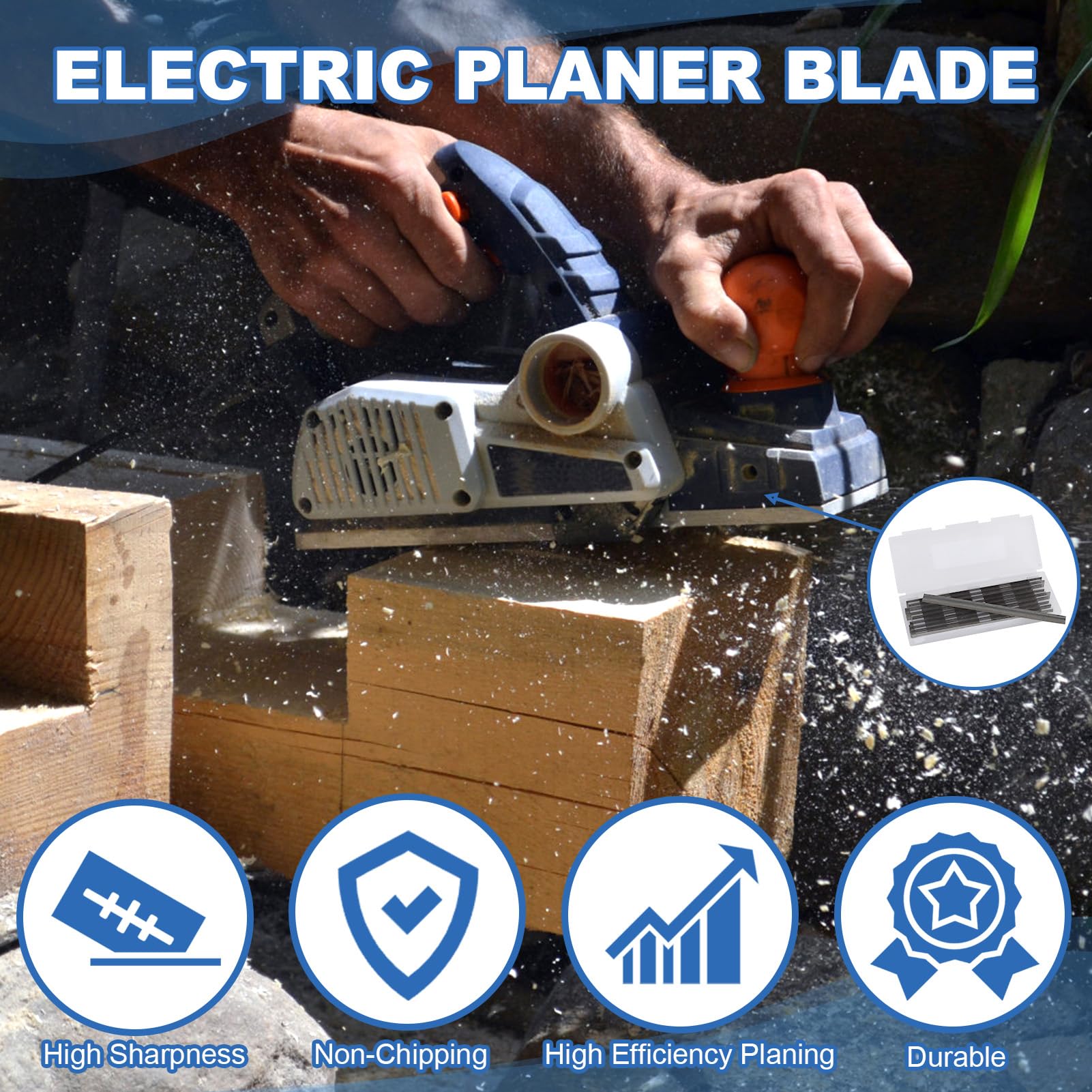 10 Lame HSS Per Pialla Elettrica - 82mm, Reversibili, Di Ricambio Per Lavorazione Legno - Foto 6