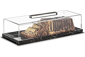 Sleek Waterdale Rectangular Cake Tray with Display Cover: Showcase Your Culinary Masterpieces