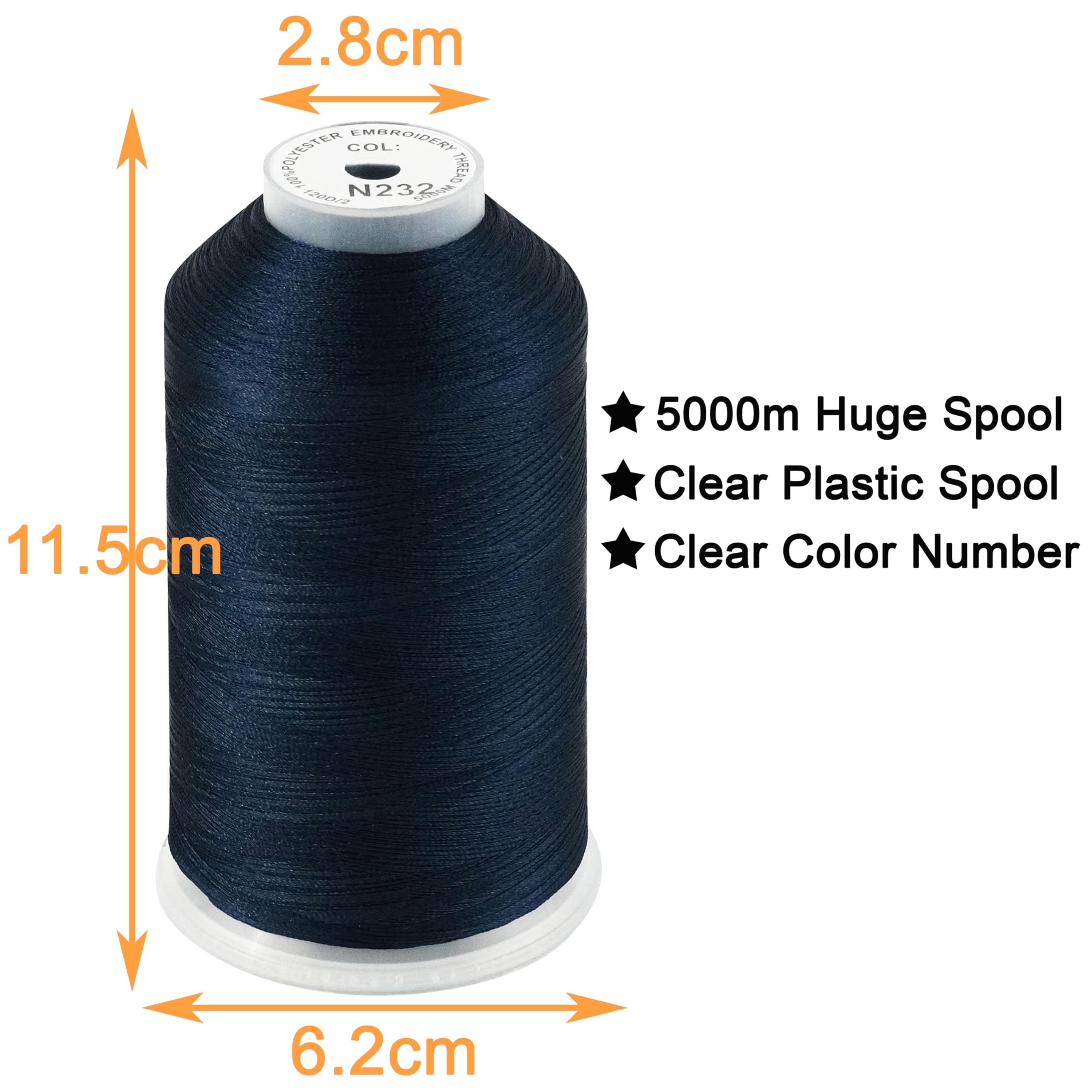 Amazon.com: New brothread - Single Huge Spool 5000M Each Polyester