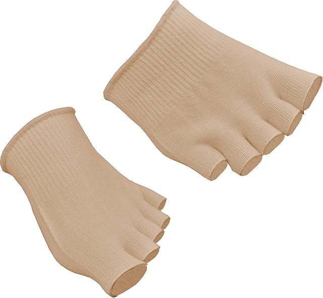 Medipaq® Gel Toe Socks - Orthopaedic Socks - Cushion Your Feet - Moisturising to Avoid Dry Skin - Heal Athlete's Foot by Separating Toes - 1 Pair Beige